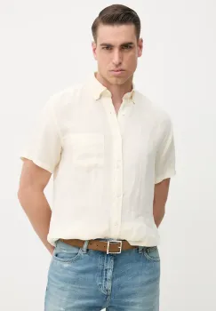Gant camasa de in culoarea bej, cu guler button-down, regular imagine