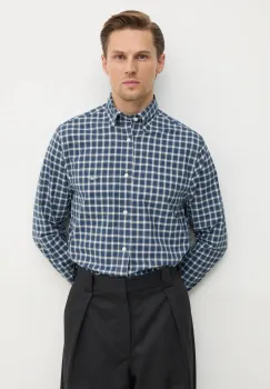Gant camasa din bumbac barbati, culoarea bleumarin, cu guler button-down, regular, 3250002 imagine