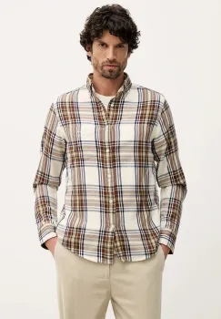 Gant camasa din bumbac culoarea bej, cu guler button-down, regular, 3250243 imagine
