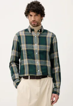 Gant camasa din bumbac culoarea verde, cu guler button-down, regular, 3250243 imagine