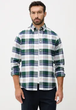 Gant camasa din bumbac culoarea verde, cu guler clasic, regular, 3250147 imagine