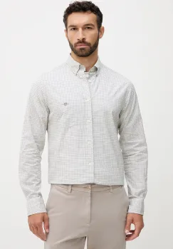 Gant camasa din bumbac culoarea verde, cu guler clasic, regular, 3250149 imagine
