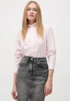 Gant camasa din bumbac femei, culoarea roz, cu guler clasic, regular imagine