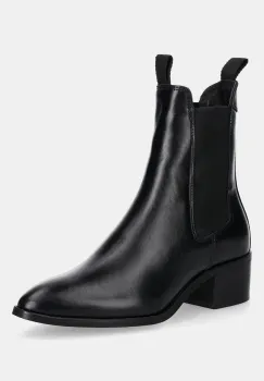 Gant cizme de piele St Broomly culoarea negru, cu toc drept, 31551094 imagine