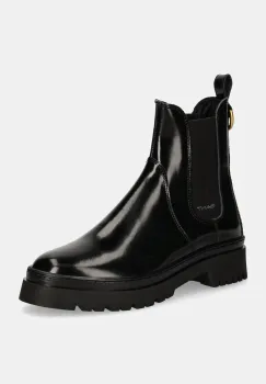 Gant ghete chelsea de piele Aligrey femei, culoarea negru, cu toc plat, 29551762 G00 imagine