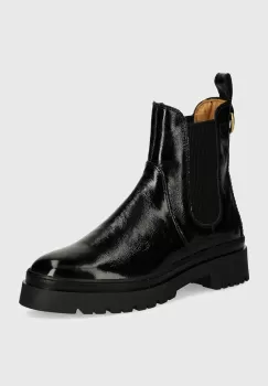Gant ghete chelsea de piele Aligrey femei, culoarea negru, cu toc plat, 29551764 G00 imagine