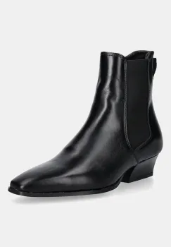 Gant ghete chelsea de piele Bassotte culoarea negru, cu toc drept, 31551149 imagine