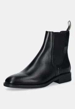 Gant ghete chelsea de piele Fayy culoarea negru, cu toc plat, 31551128 imagine