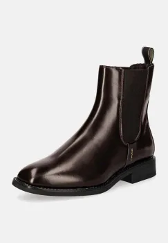 Gant ghete chelsea de piele Fayy femei, culoarea bordo, cu toc plat, 29551772 G897 imagine