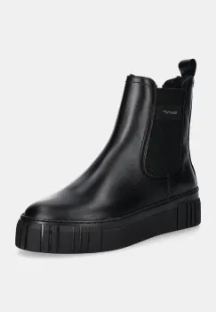 Gant ghete chelsea de piele Snowmont femei, culoarea negru, cu platforma, izolat, 29551787 G00 imagine