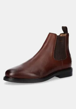 Gant ghete chelsea de piele St Fairkon culoarea maro, 31651089 imagine