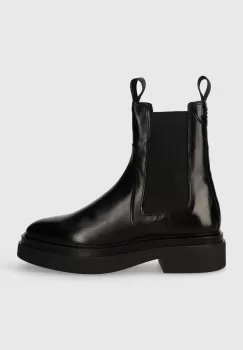 Gant ghete chelsea de piele Zandrin femei, culoarea negru, cu platforma, 27551400.G00 imagine