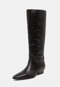Gant ghete de piele Bassotte culoarea maro, cu toc drept, 31581075 imagine