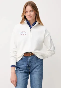 Gant hanorac de bumbac culoarea alb, cu imprimeu, 4204215 imagine