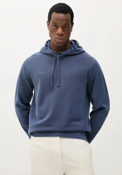 Gant hanorac de bumbac culoarea bleumain, cu gluga, neted, 2067035 imagine