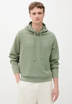 Gant hanorac de bumbac culoarea verde, cu gluga, neted, 2067035 imagine