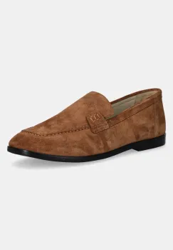 Gant mocasini din piele intoarsa Gimble culoarea maro, cu toc plat, 30573865.G420 imagine