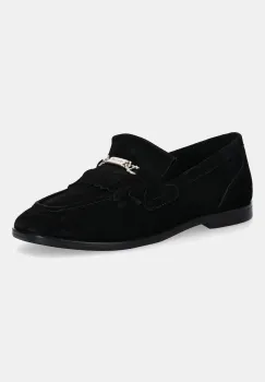 Gant mocasini din piele intoarsa Gimble culoarea negru, cu toc plat, 31573124 imagine
