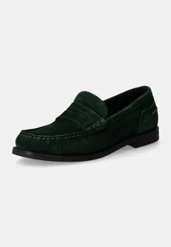 Gant mocasini din piele intoarsa Gracelyn femei, culoarea verde, cu toc plat, 29573715 G73 imagine
