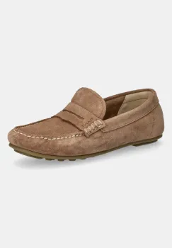 Gant mocasini din piele intoarsa Seabaya culoarea maro, cu toc plat, 30573932.G146 imagine
