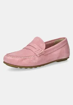 Gant mocasini din piele intoarsa Seabaya culoarea roz, cu toc plat, 30573932.G580 imagine