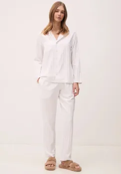 Gant pijama femei, culoarea alb, bumbac, 902444900 imagine