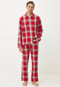 Gant pijamale de bumbac culoarea rosu, cu imprimeu, 902449000 imagine