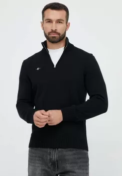 Gant pulover de bumbac culoarea negru imagine