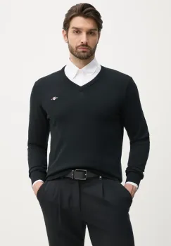 Gant pulover de bumbac culoarea negru, light, 8030562 imagine