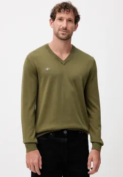 Gant pulover de bumbac culoarea negru, light, 8030562 imagine