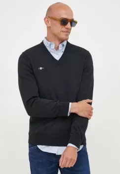 Gant pulover de bumbac culoarea negru, light imagine