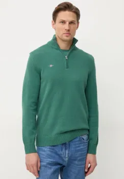 Gant pulover de bumbac culoarea verde imagine