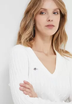 Gant pulover femei, culoarea alb, light imagine