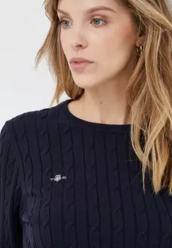 Gant pulover femei, culoarea albastru marin, light imagine