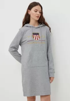Gant rochie culoarea gri, mini, drept imagine