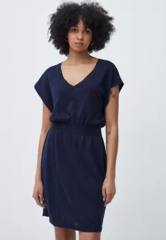 Gant rochie din in culoarea albastru marin, mini, evazati imagine