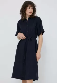 Gant rochie din in culoarea albastru marin, mini, oversize imagine