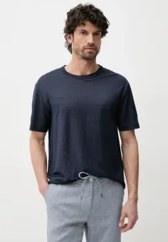 Gant tricou de in barbati, culoarea albastru marin, neted, 2003318 imagine