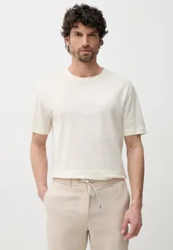 Gant tricou de in barbati, culoarea bej, neted, 2003318 imagine