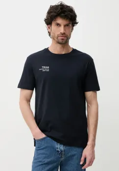Gant tricou din bumbac barbati, culoarea albastru marin, cu imprimeu, 2003300 imagine