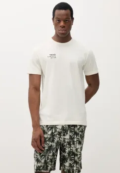 Gant tricou din bumbac barbati, culoarea bej, cu imprimeu, 2003300 imagine