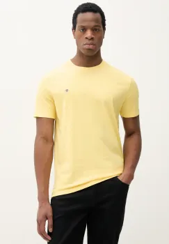 Gant tricou din bumbac barbati, culoarea galben, neted imagine