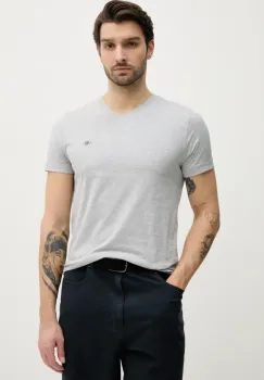 Gant tricou din bumbac barbati, culoarea gri, neted imagine