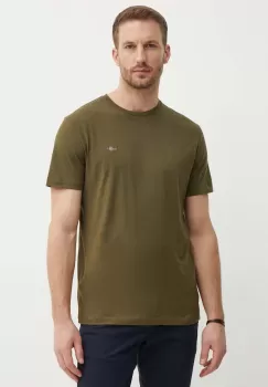 Gant tricou din bumbac barbati, culoarea negru, neted imagine