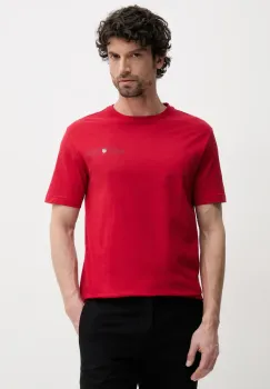 Gant tricou din bumbac barbati, culoarea rosu, cu imprimeu, 2044017 imagine