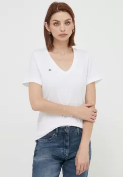 Gant tricou din bumbac culoarea alb imagine