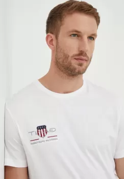 Gant tricou din bumbac culoarea alb, cu imprimeu imagine