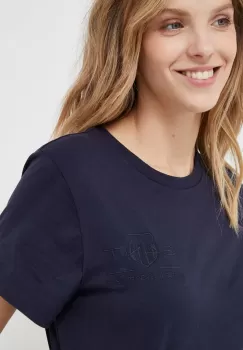 Gant tricou din bumbac culoarea albastru marin imagine