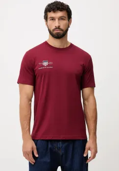 Gant tricou din bumbac culoarea albastru marin, cu imprimeu imagine