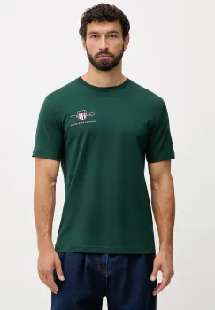 Gant tricou din bumbac culoarea albastru marin, cu imprimeu imagine